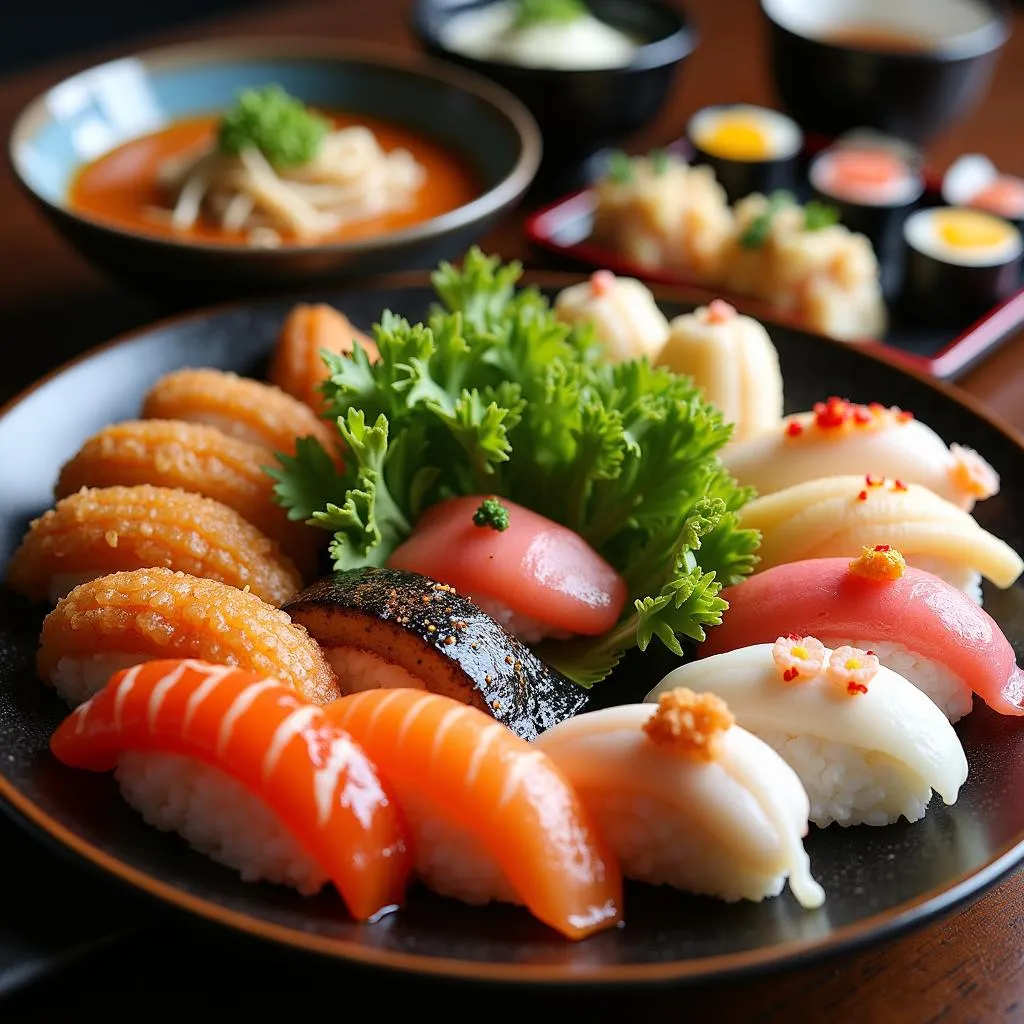 Assortment of Japanese Delicacies