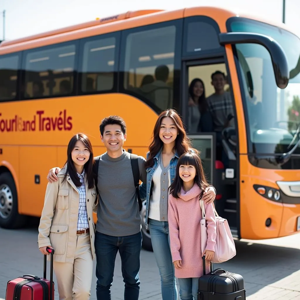 Japanese Family Traveling with Orange Tour