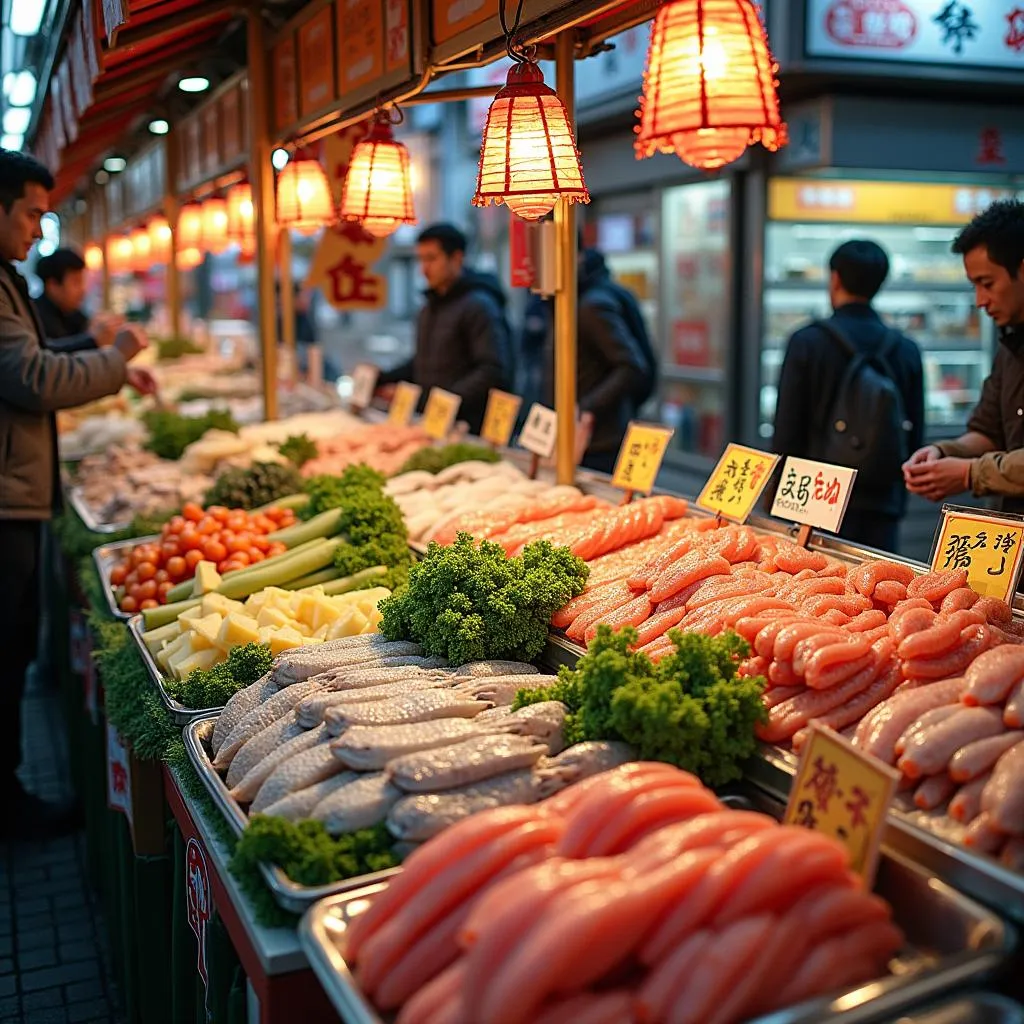 Vibrant Japanese Food Market