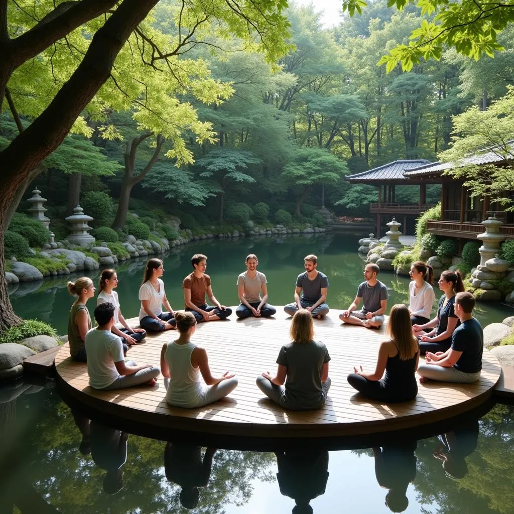 Japanese Garden Corporate Group Meditation