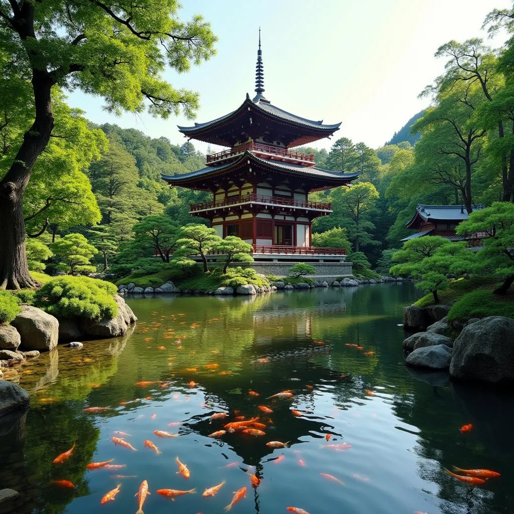 Tranquil Japanese Garden in Kyoto