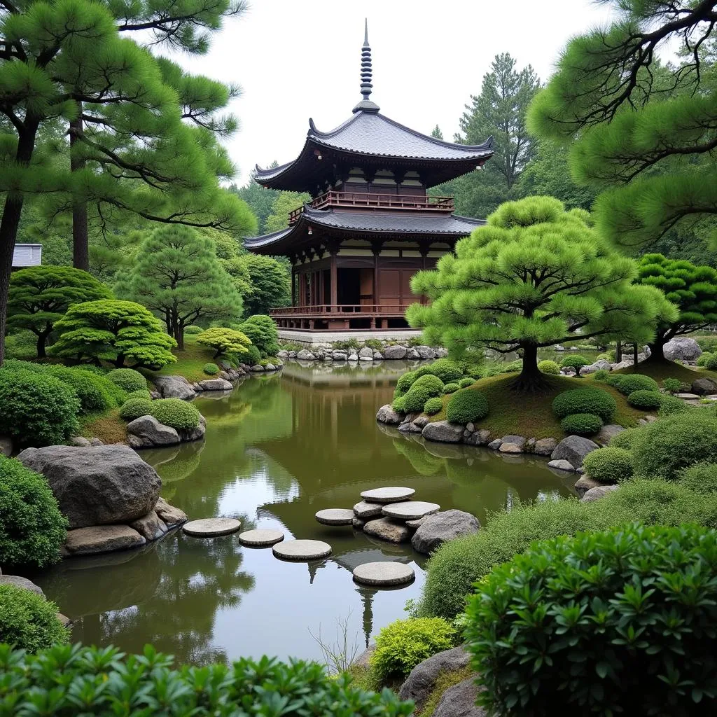 Serene Japanese Garden in Kyoto