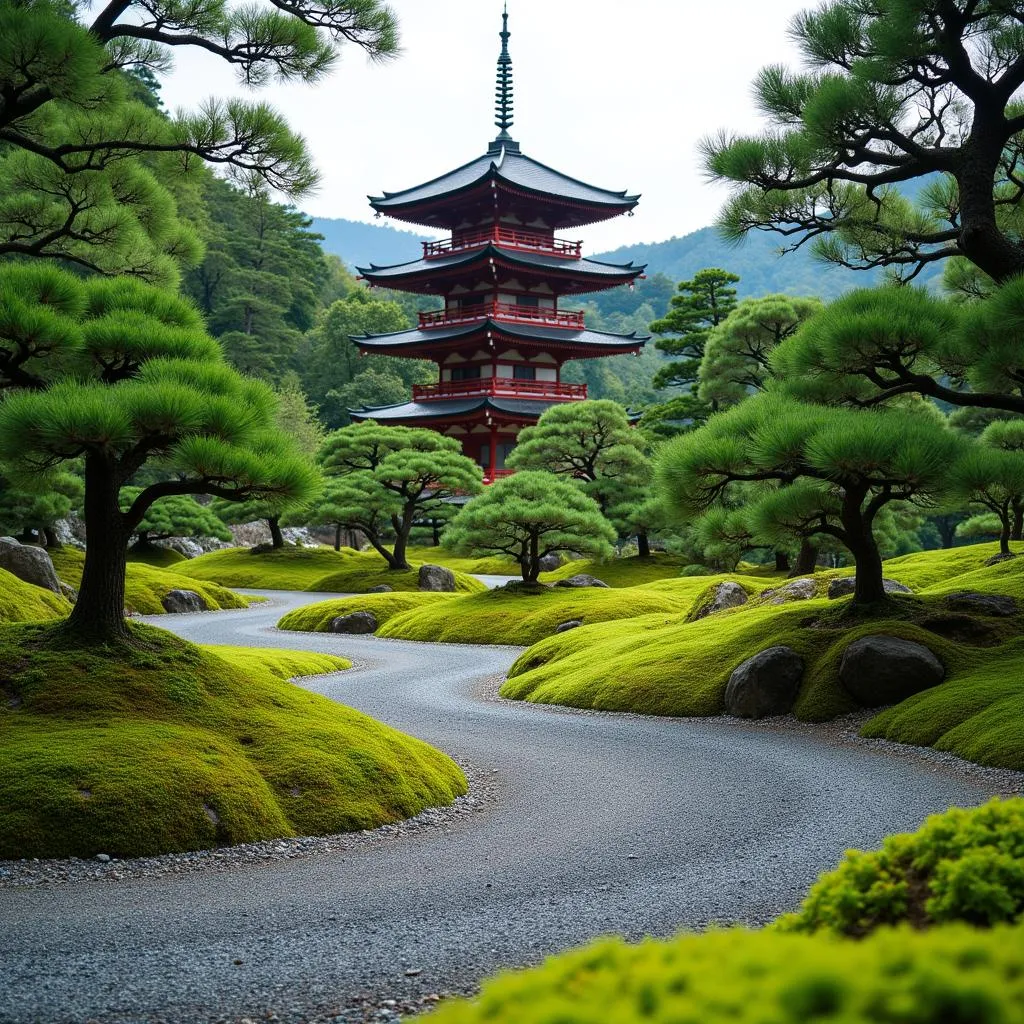 Traditional Japanese Garden in Kyoto