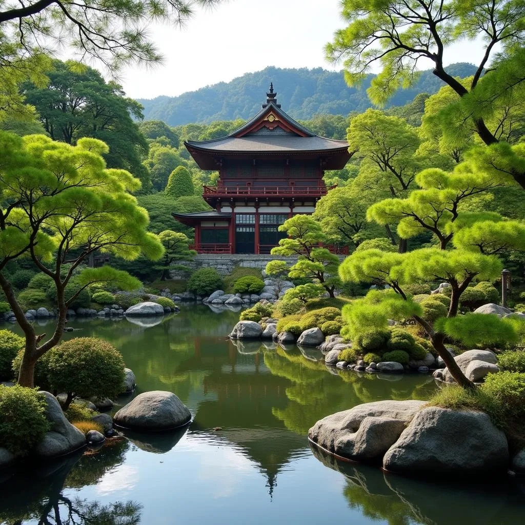 Tranquil Japanese Garden in Kyoto