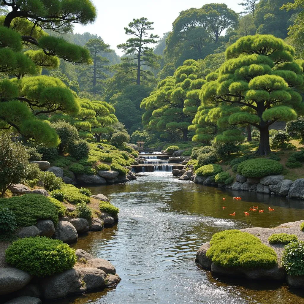 Tranquil Japanese Garden in Kyoto