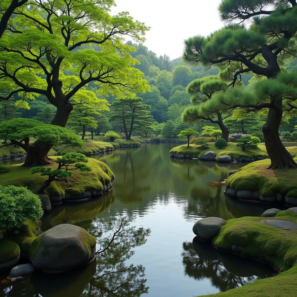 Traditional Japanese Garden in Kyoto