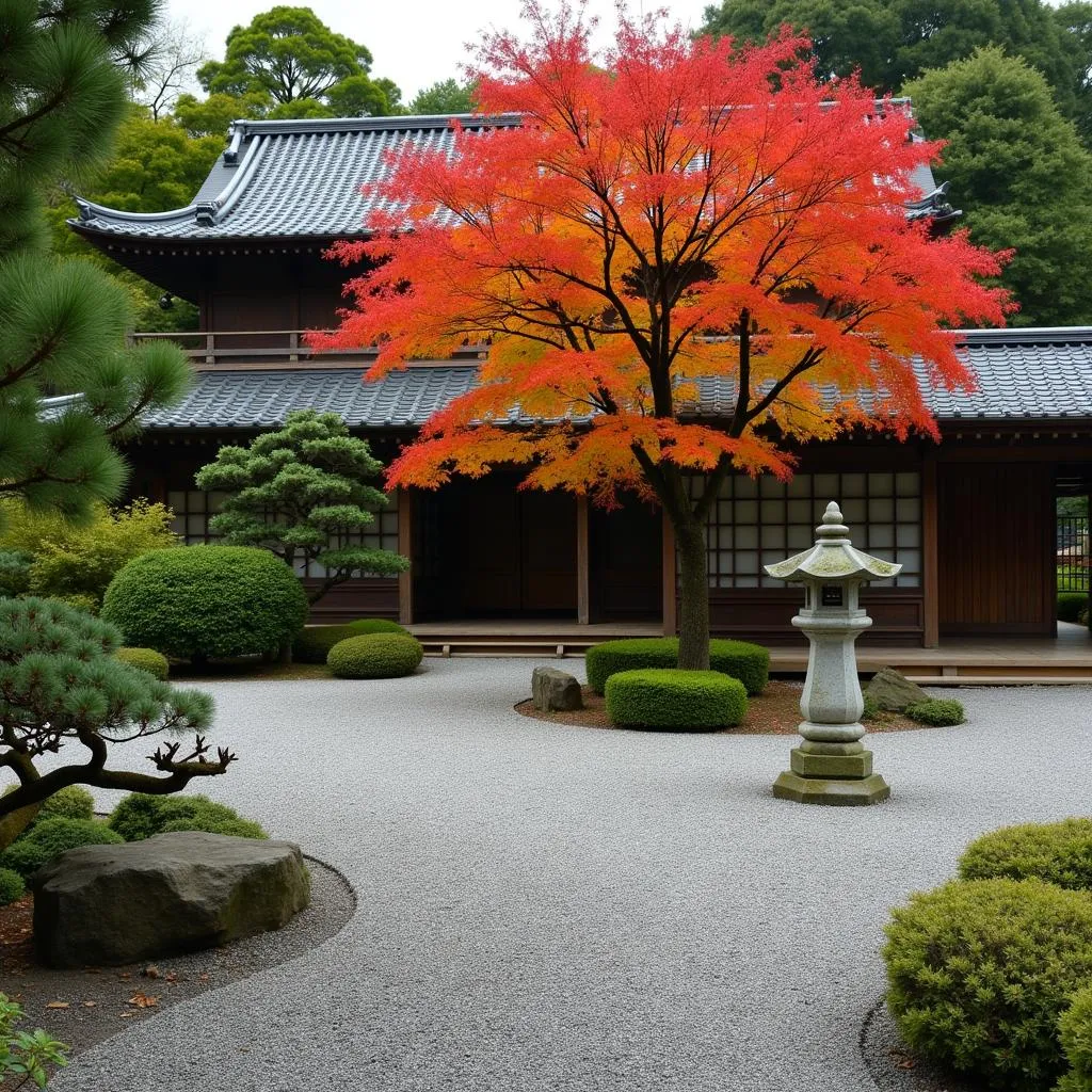 Tranquil Japanese Garden in Kyoto