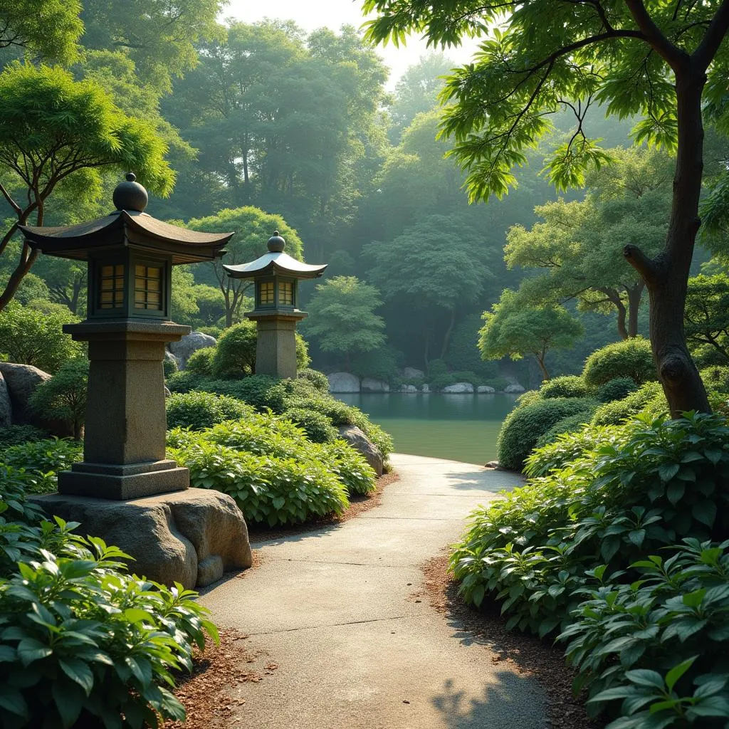 Tranquil Japanese Garden Pathway