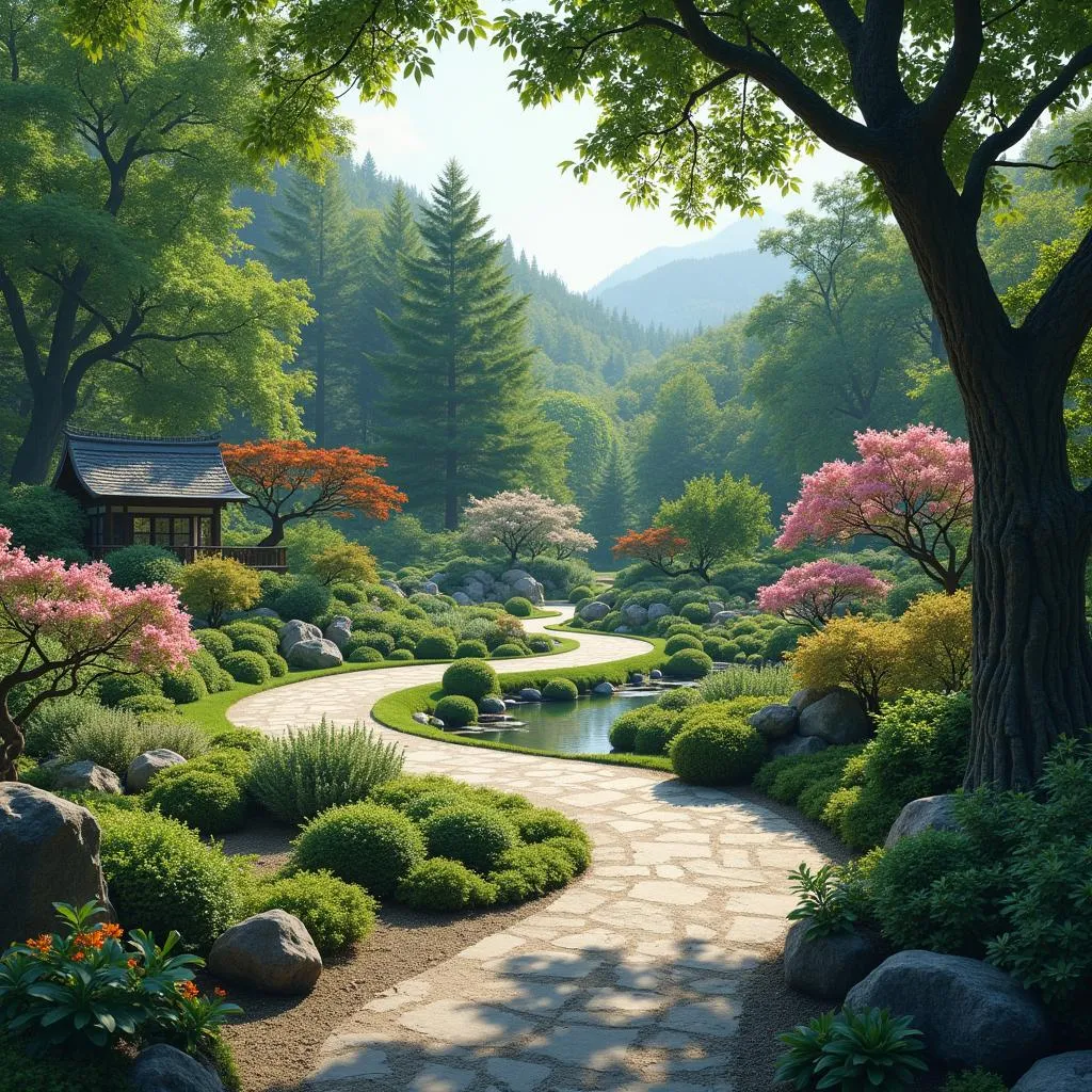 Tranquil Japanese Garden Pathway