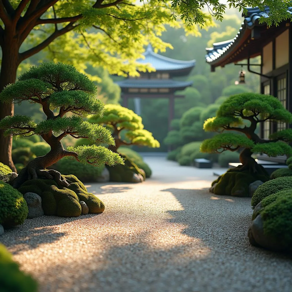 Peaceful Japanese garden ideal for Zen meditation