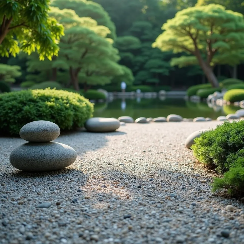 Japanese Garden with Zen Stones