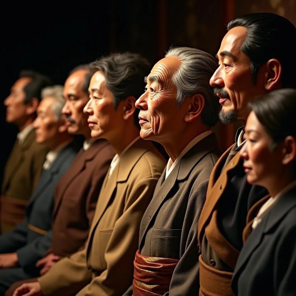 Wax Figures of Prominent Japanese Historical Figures