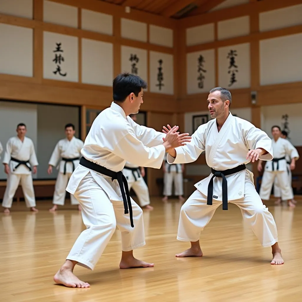 Japanese martial arts training session