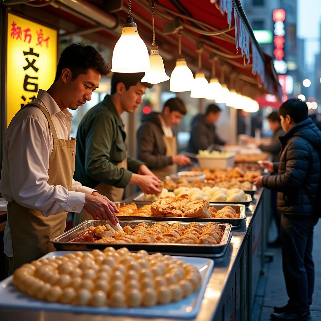 Vibrant Japanese Street Food in Tokyo