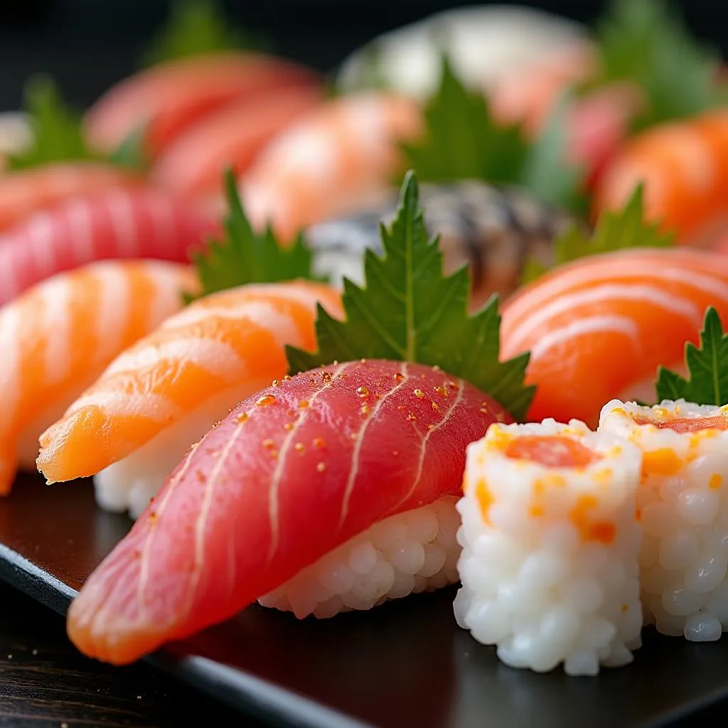 A Vibrant Japanese Sushi Platter