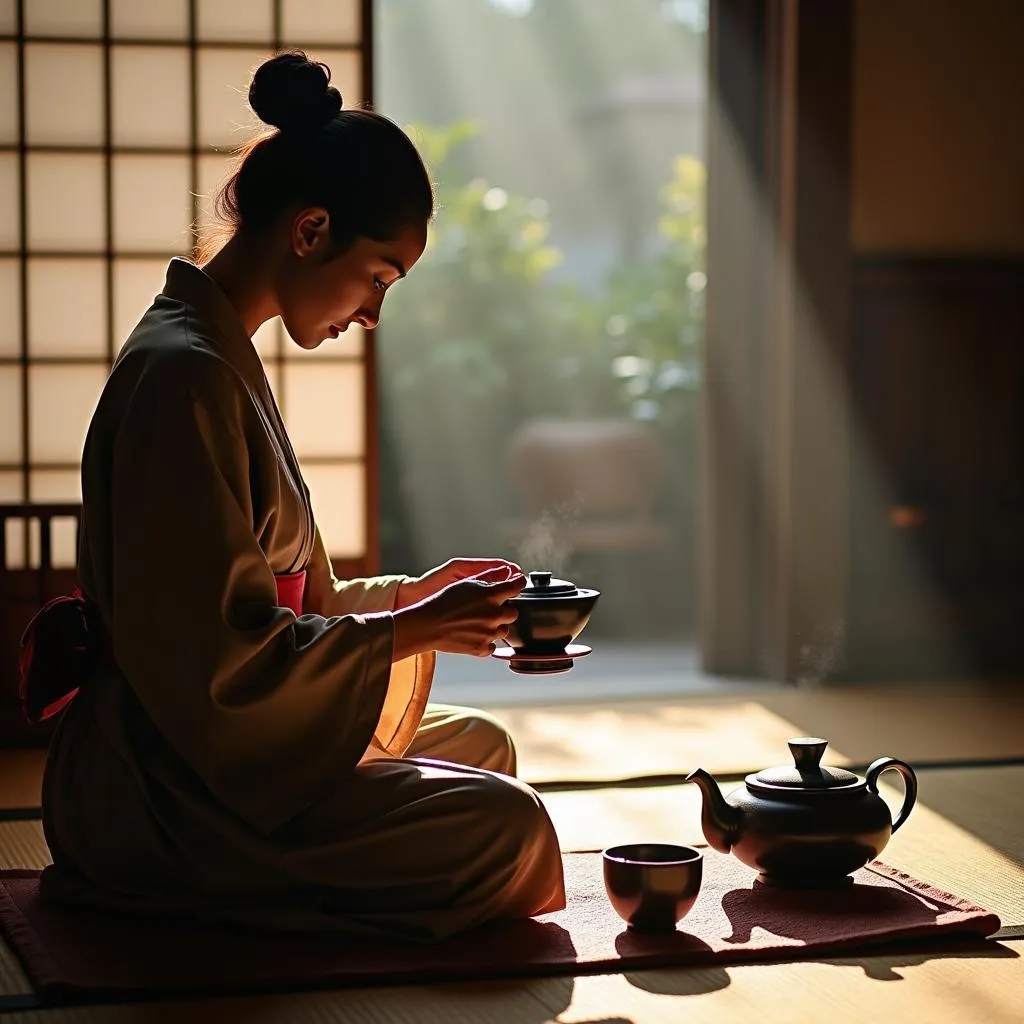 Traditional Japanese tea ceremony demonstration