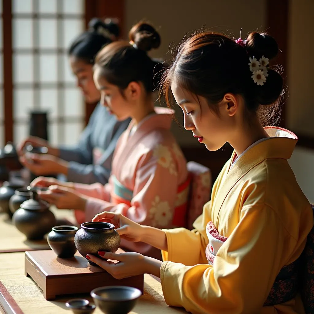 Experiencing Japanese Tea Ceremony in Traditional Kimono