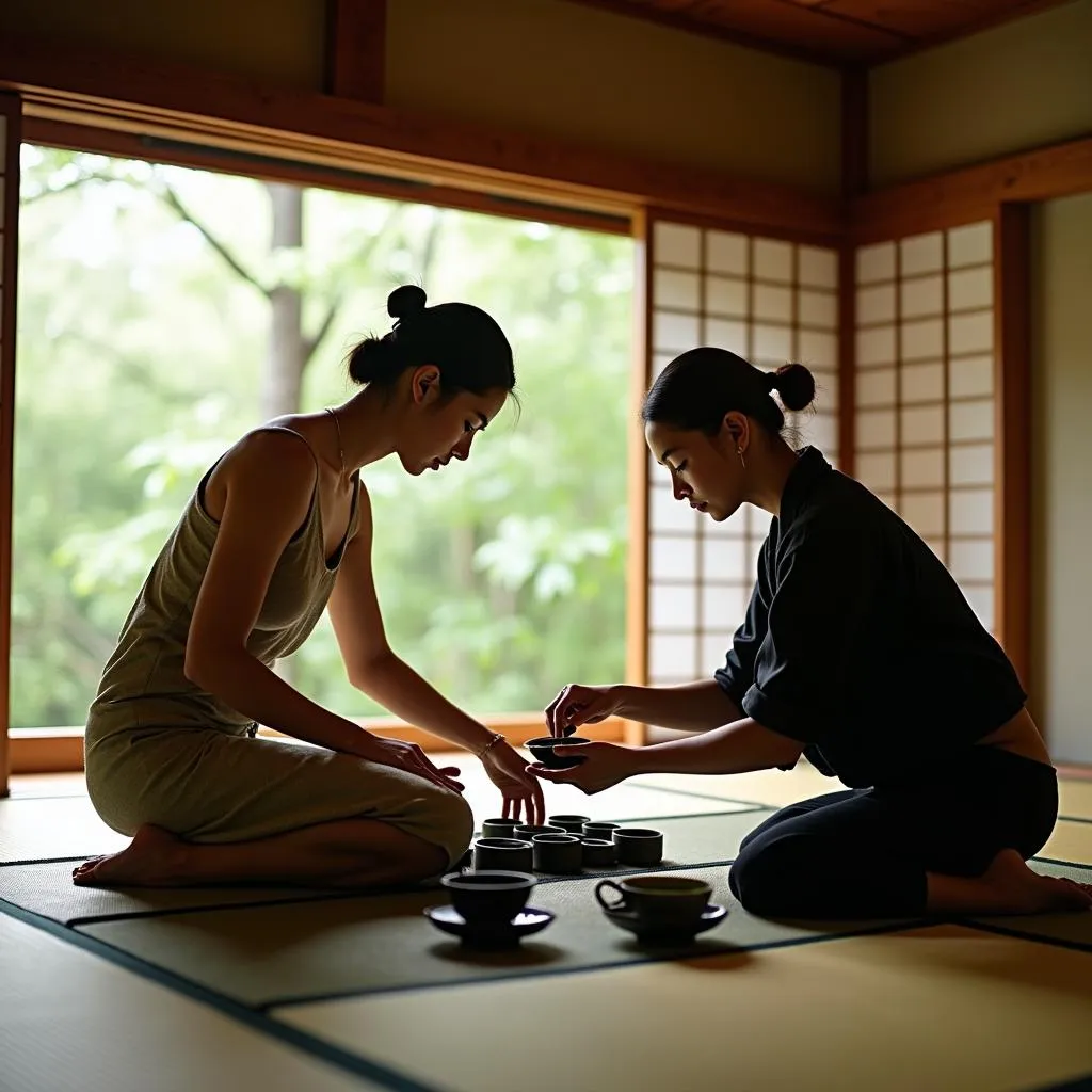 Traditional Japanese tea ceremony in Kyoto