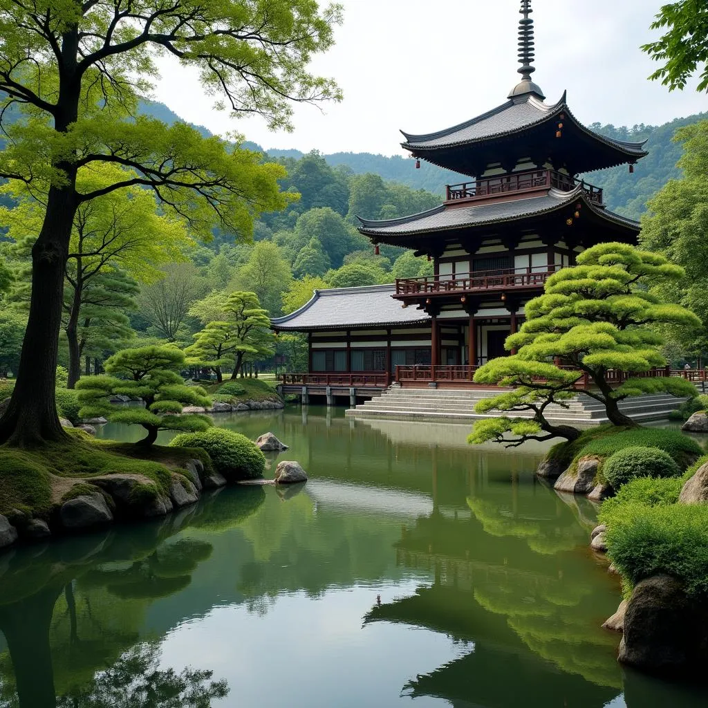 Serene Japanese Temple Garden