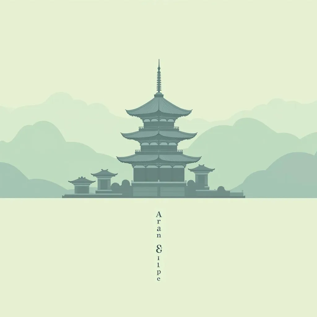 Japanese Temple Minimalist Poster Design