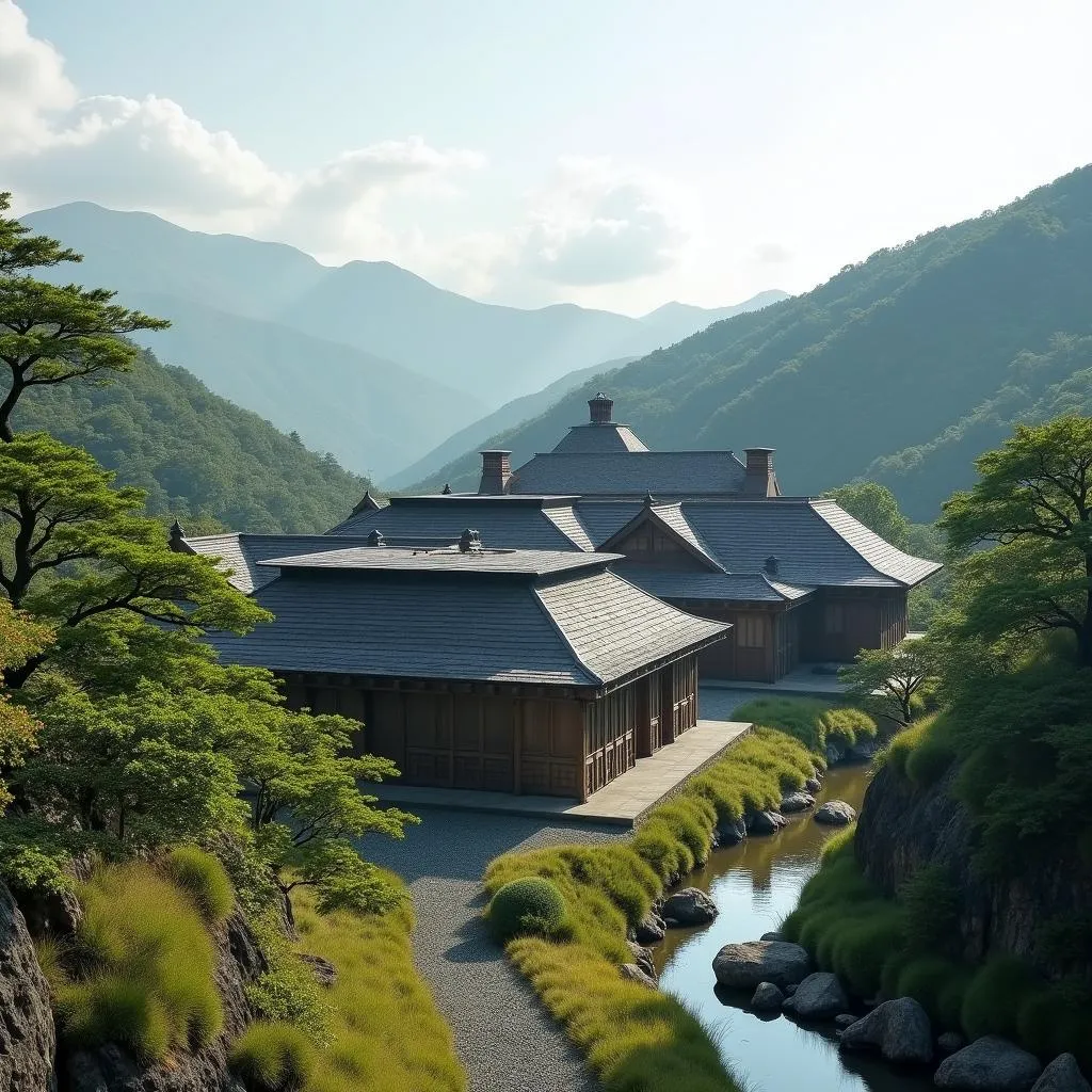 Whisky distillery nestled in the Japanese highlands