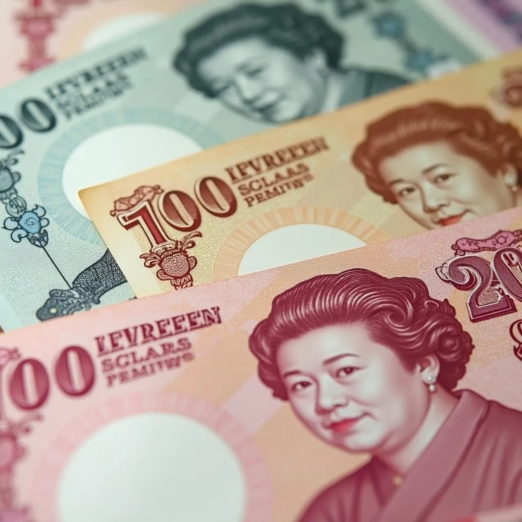 Close-up of Japanese Yen paper money