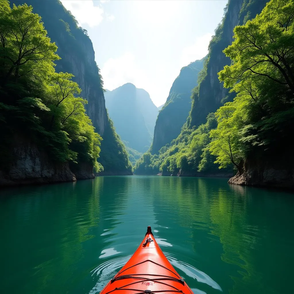 Exploring Dorokyo Gorge by kayak