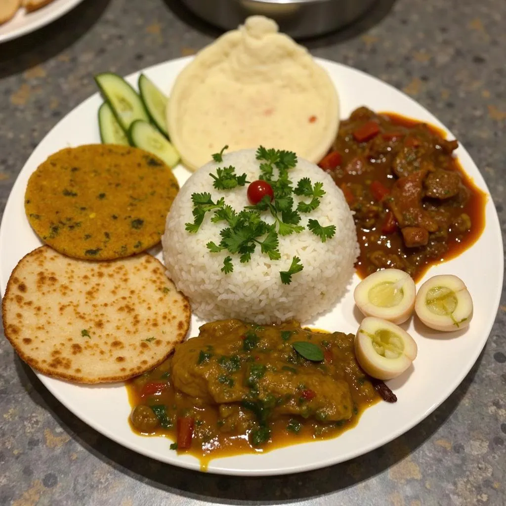 A vibrant platter of traditional Kerala food