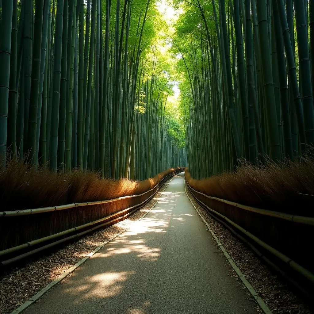 Sunlight Through Arashiyama Bamboo Grove