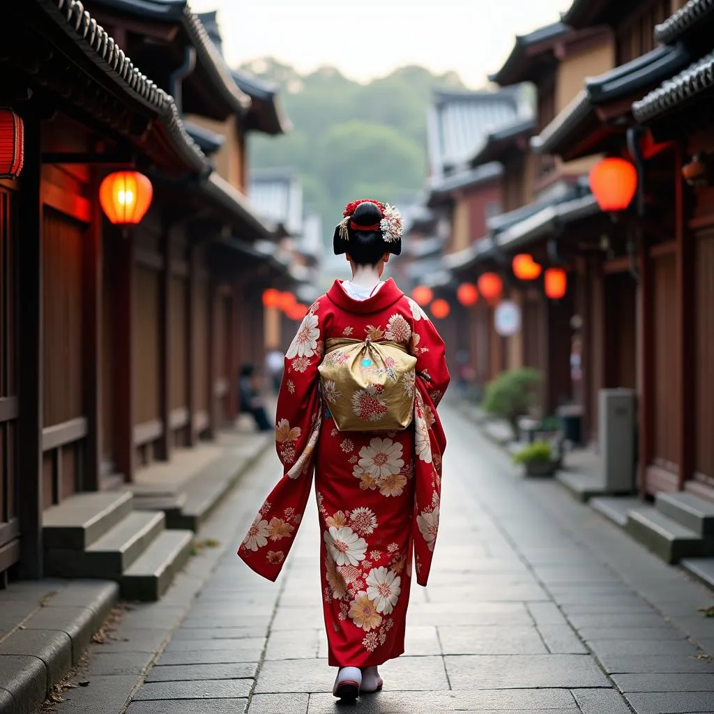 Geisha Walking in Gion District