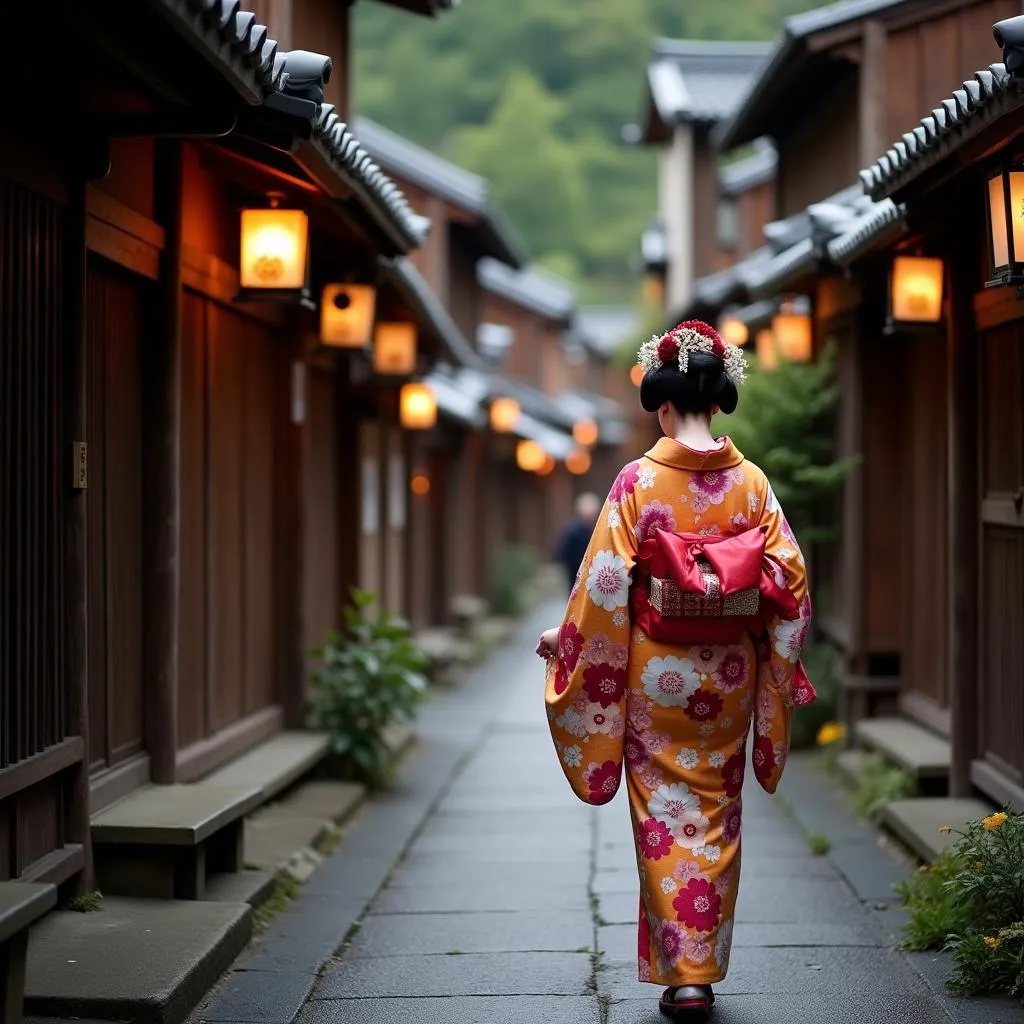 Geisha in Kyoto Gion District