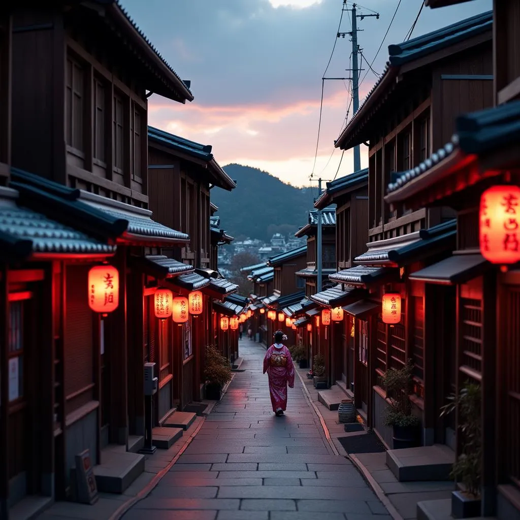 Gion District Kyoto at Dusk