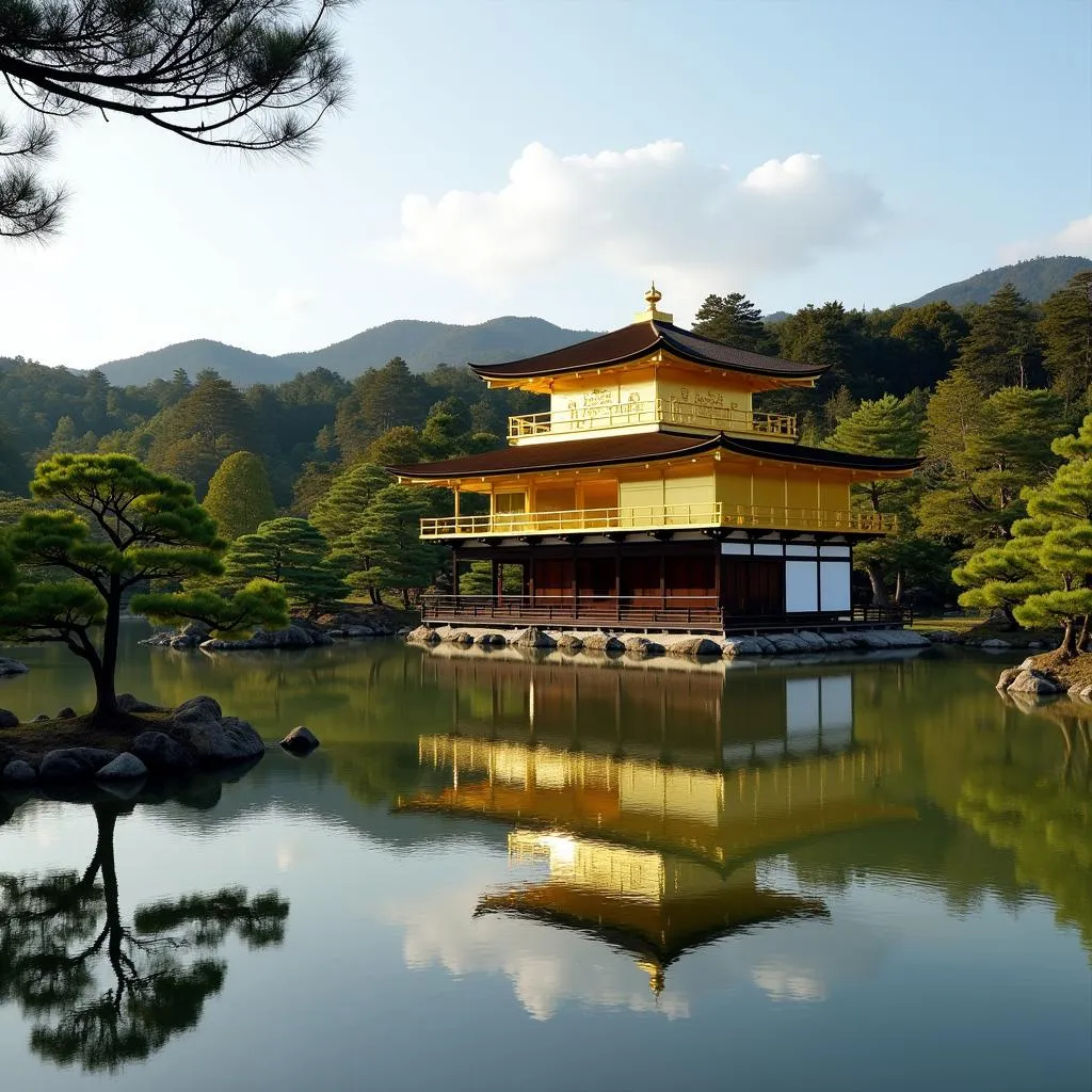 Reflection of Kinkaku-ji, Kyoto's Golden Temple