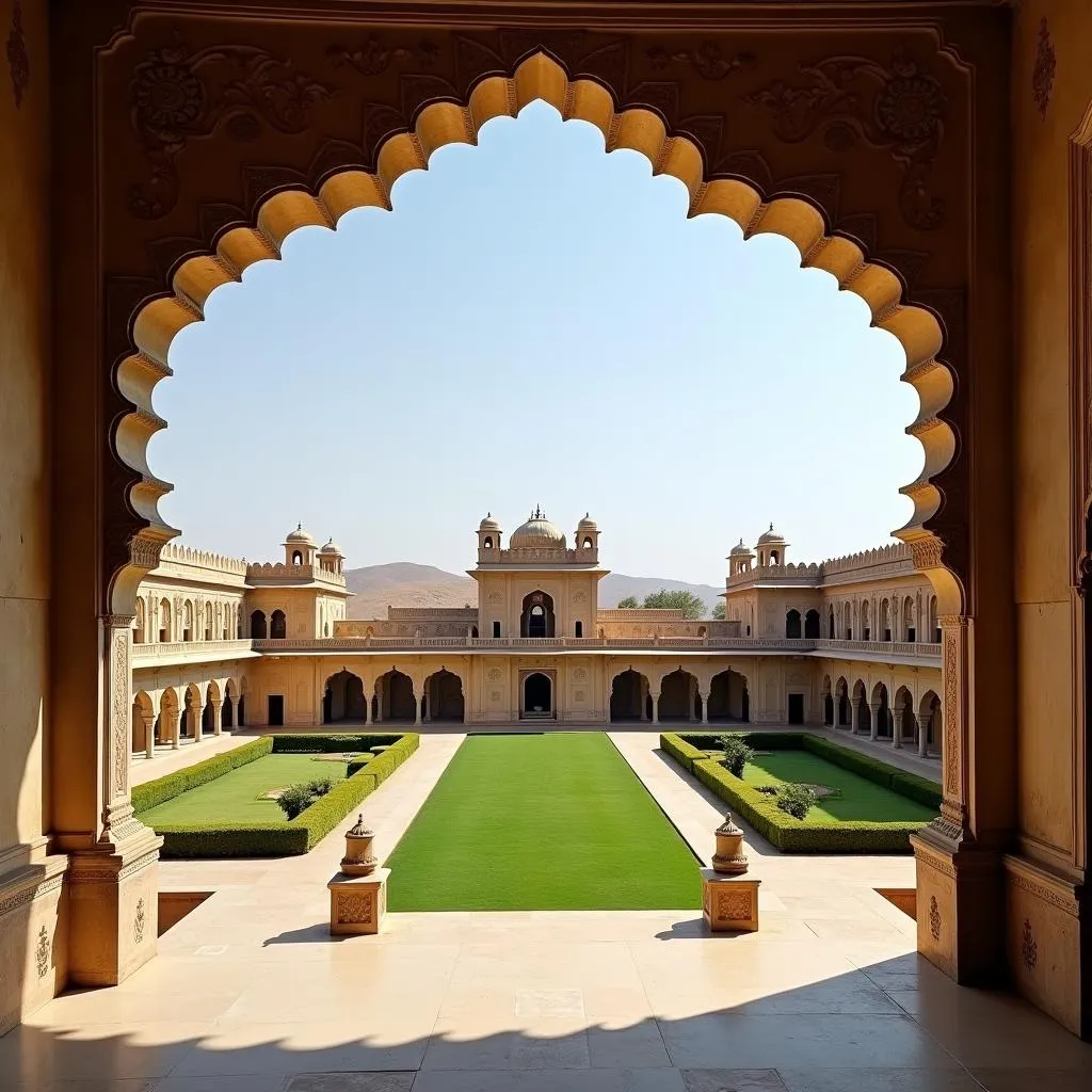 Lalgarh Palace, a grand sandstone palace in Bikaner