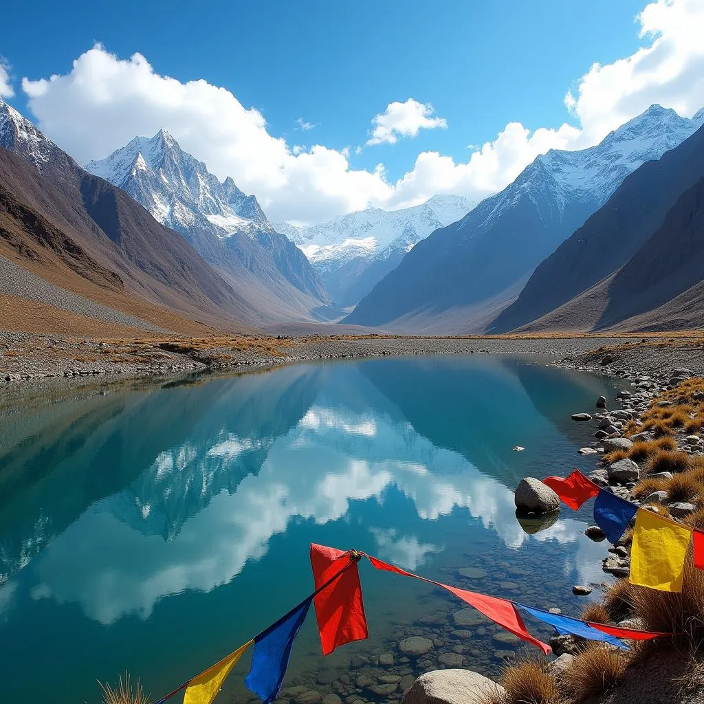 Scenic view of Leh Ladakh's mountains and lakes