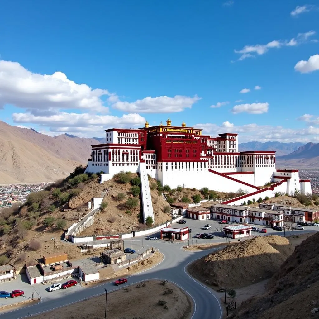 Leh Palace against clear blue sky