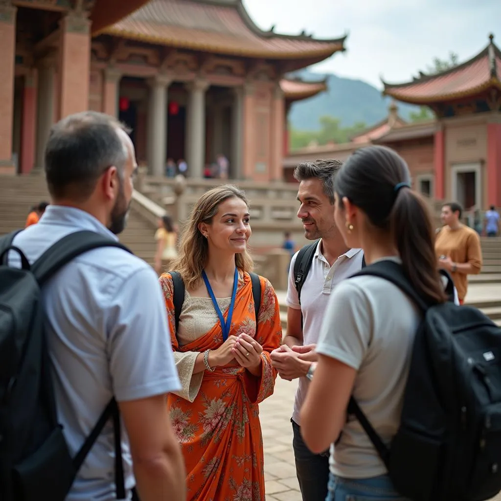 Local Japanese Guide Sharing Insights with Travelers