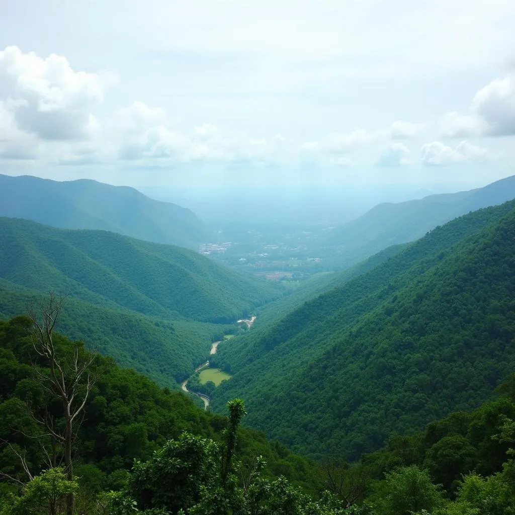 Scenic view of Lonavala from Tiger's Leap