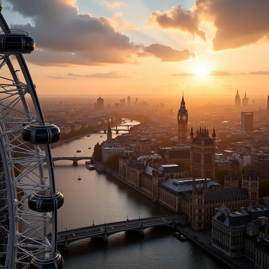 London Eye View at Sunset