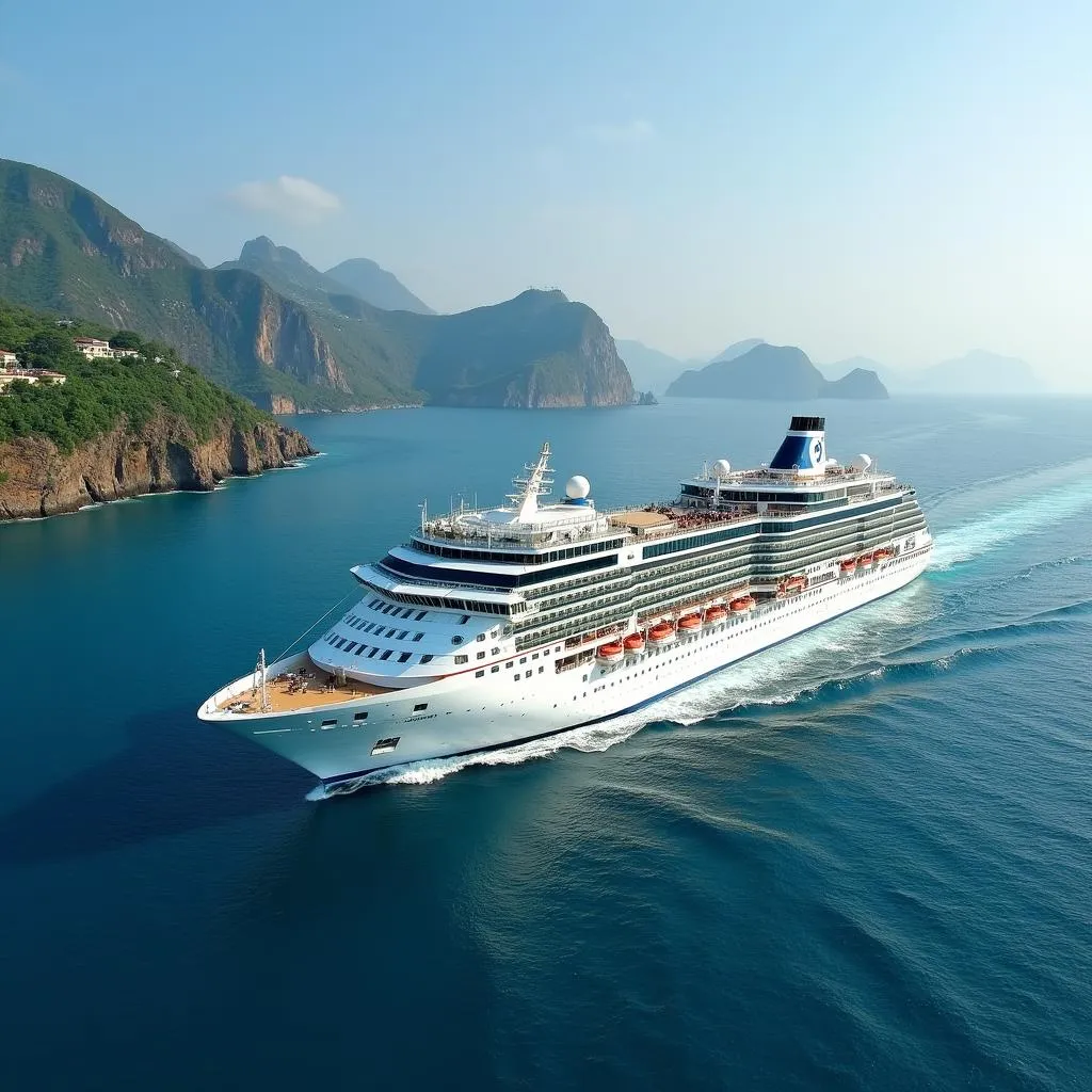 Luxury Cruise Ship Sailing in India