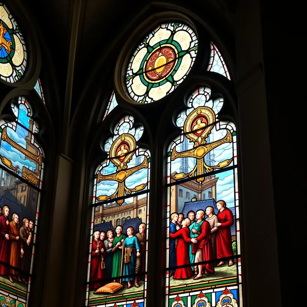 Manchester Town Hall Stained Glass Window Detail