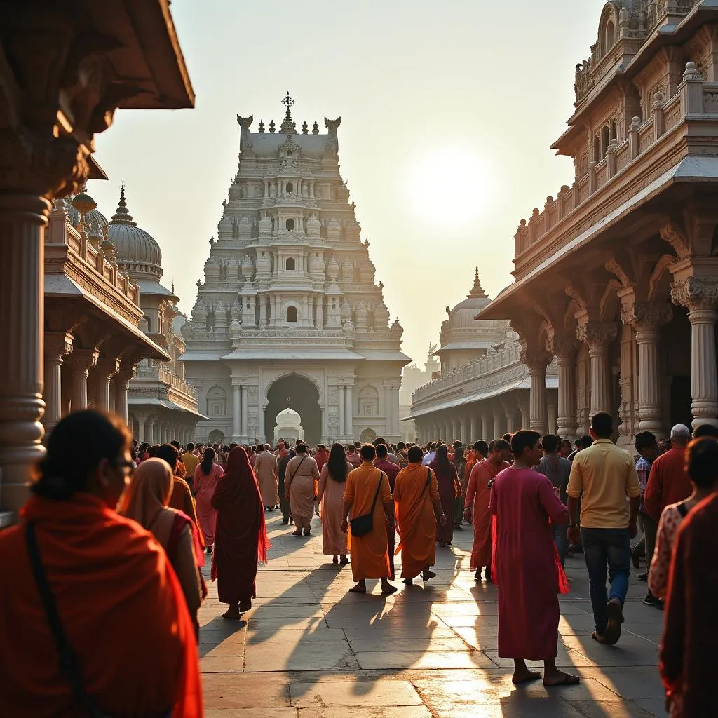 Pilgrims praying at ancient temples in Mathura and Vrindavan