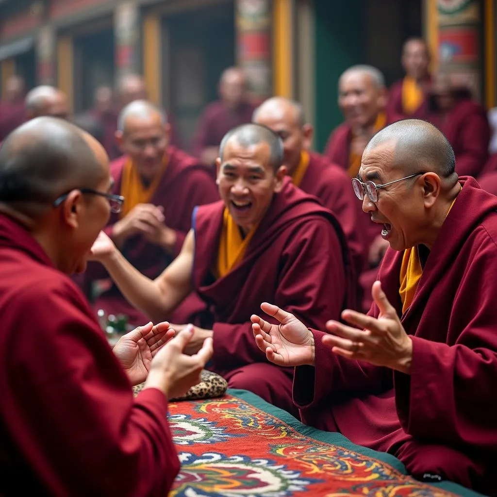 Tibetan Monks Debating at Sera Monastery