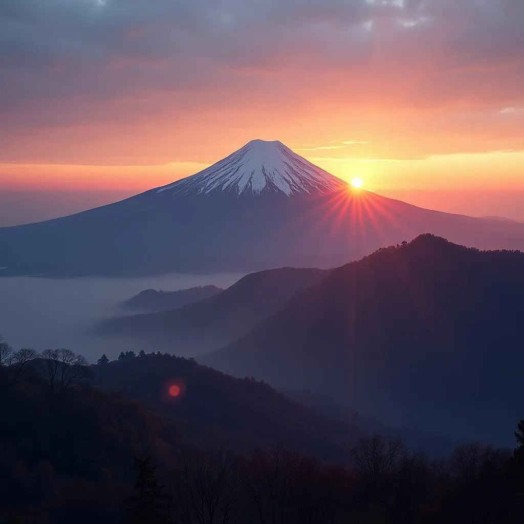 Majestic Mount Fuji at Sunrise