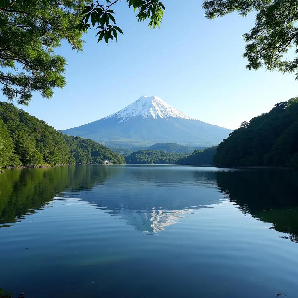 Mount Fuji Reflection on Lake Ashi