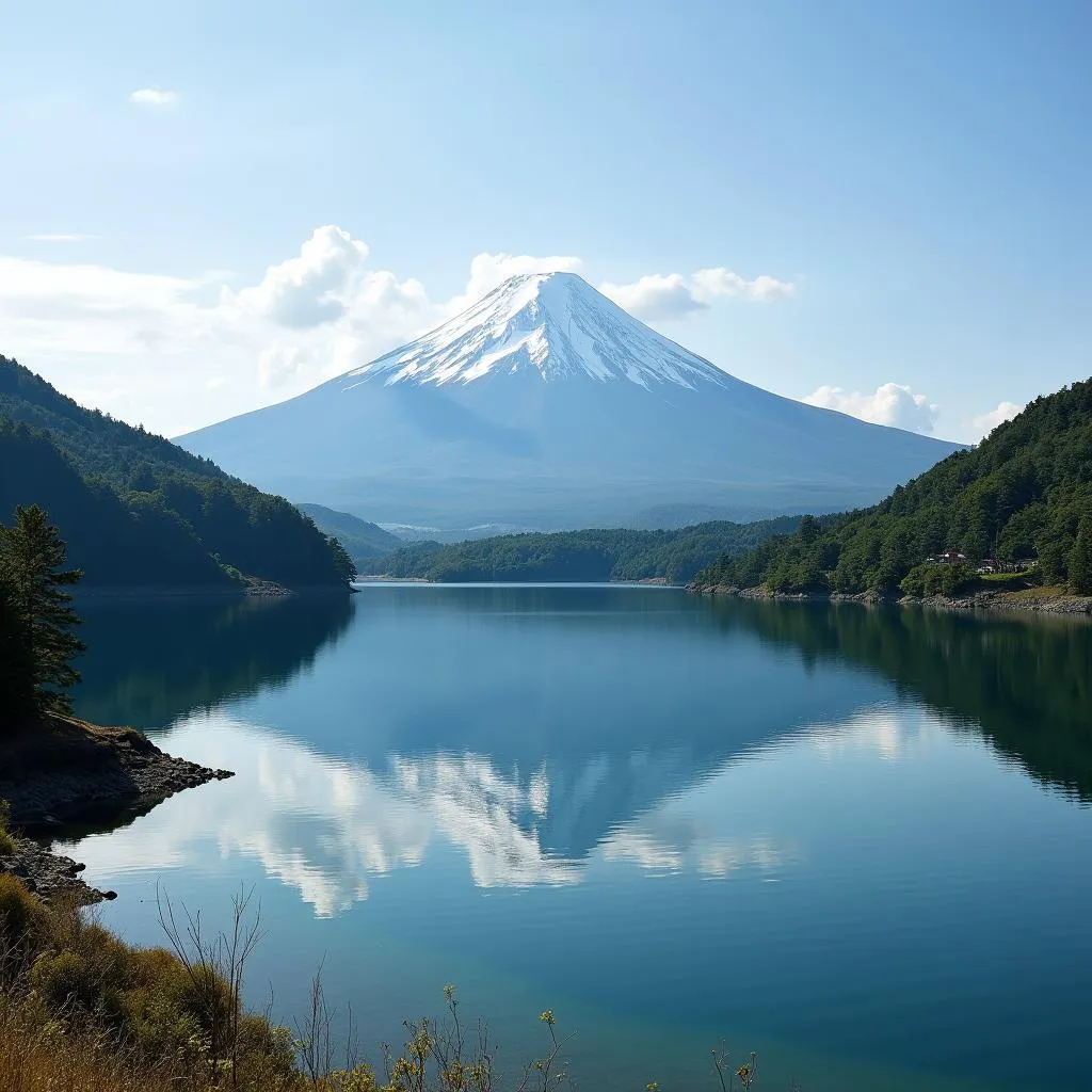 Mount Fuji Reflection in Lake Kawaguchiko