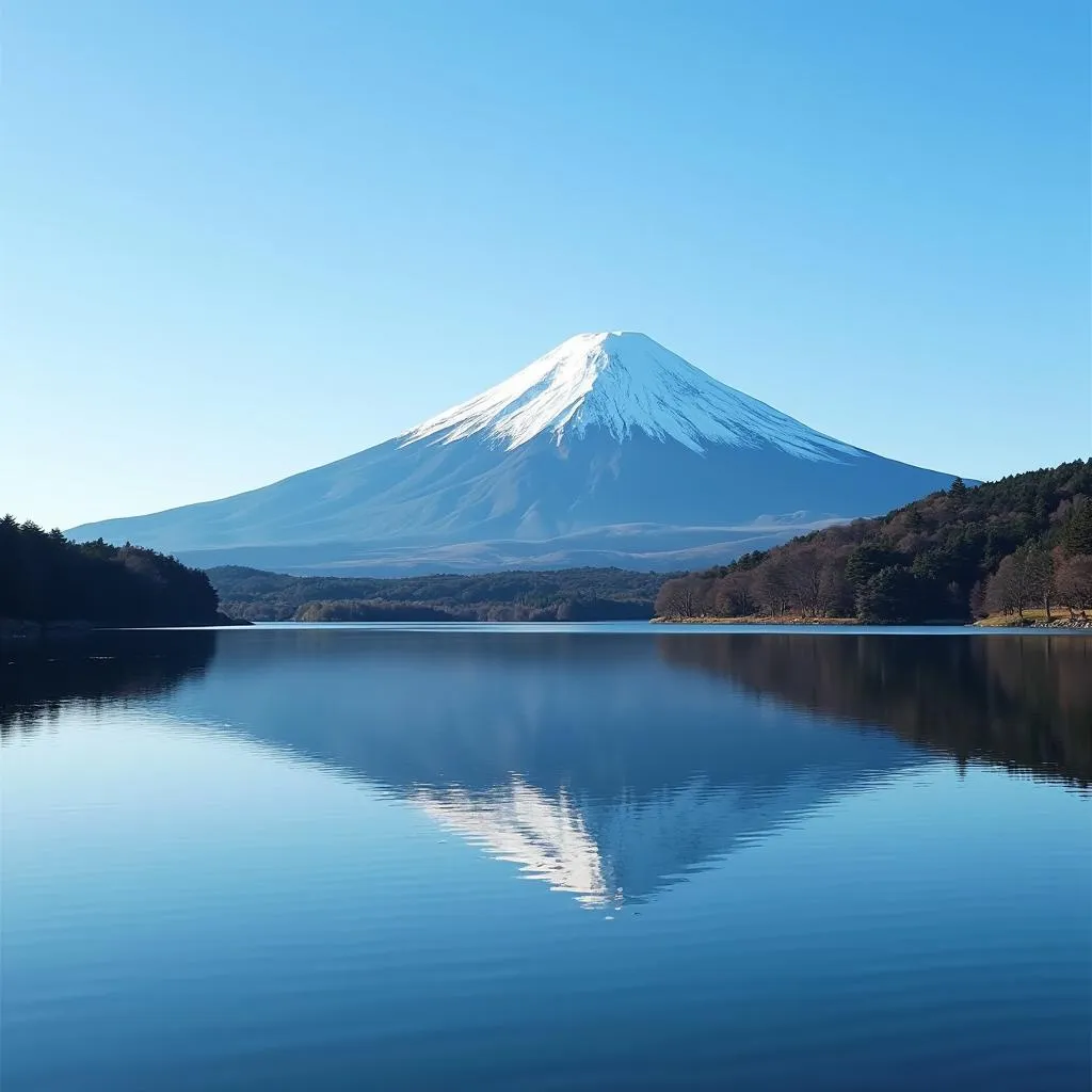 Mount Fuji Reflected in a Lake