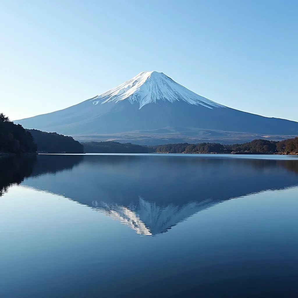 Mount Fuji Reflected in Lake