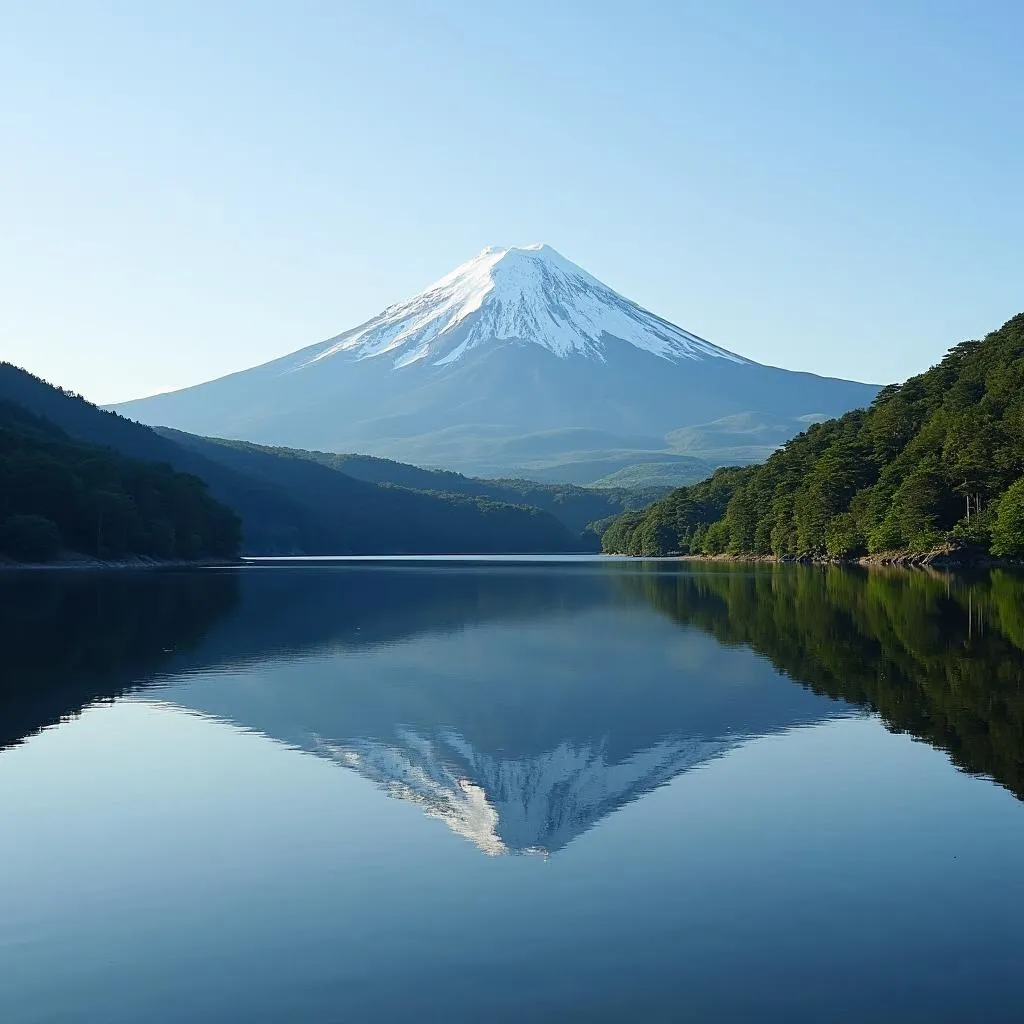 Mount Fuji Reflected in Lake Ashi