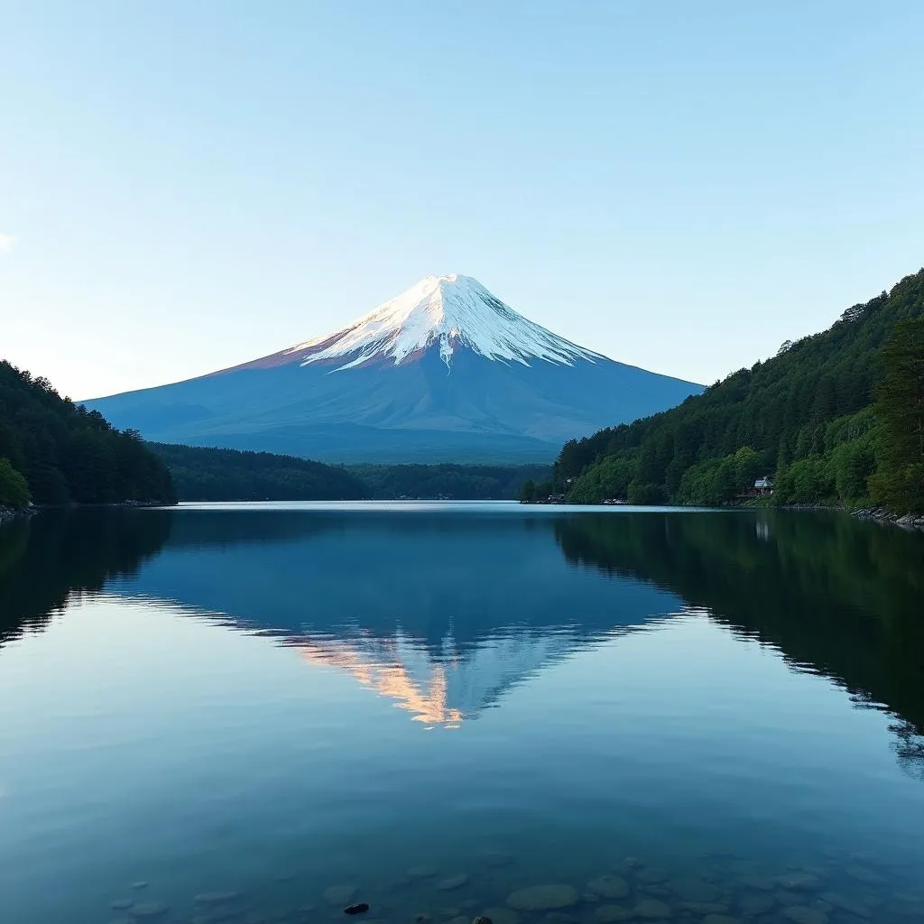 Mount Fuji Reflection in Lake Ashi